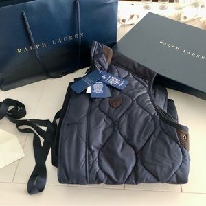 New in Box Ralph Lauren Men’s Suede Trim Quilted Vest - MSRP $398